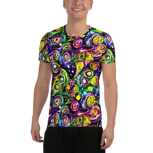 Electric Rosarium on a Men's Athletic T-Shirt