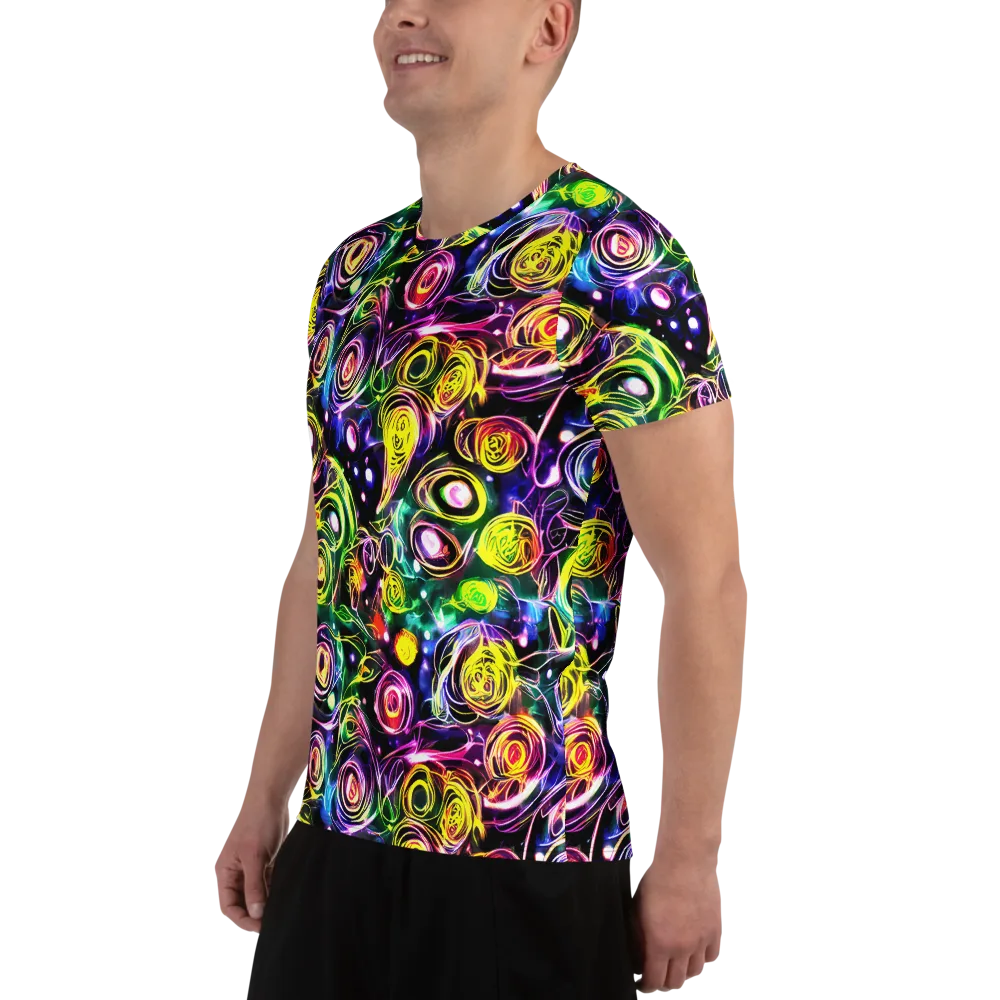 Electric Rosarium on Men's Athletic T-Shirt — Left