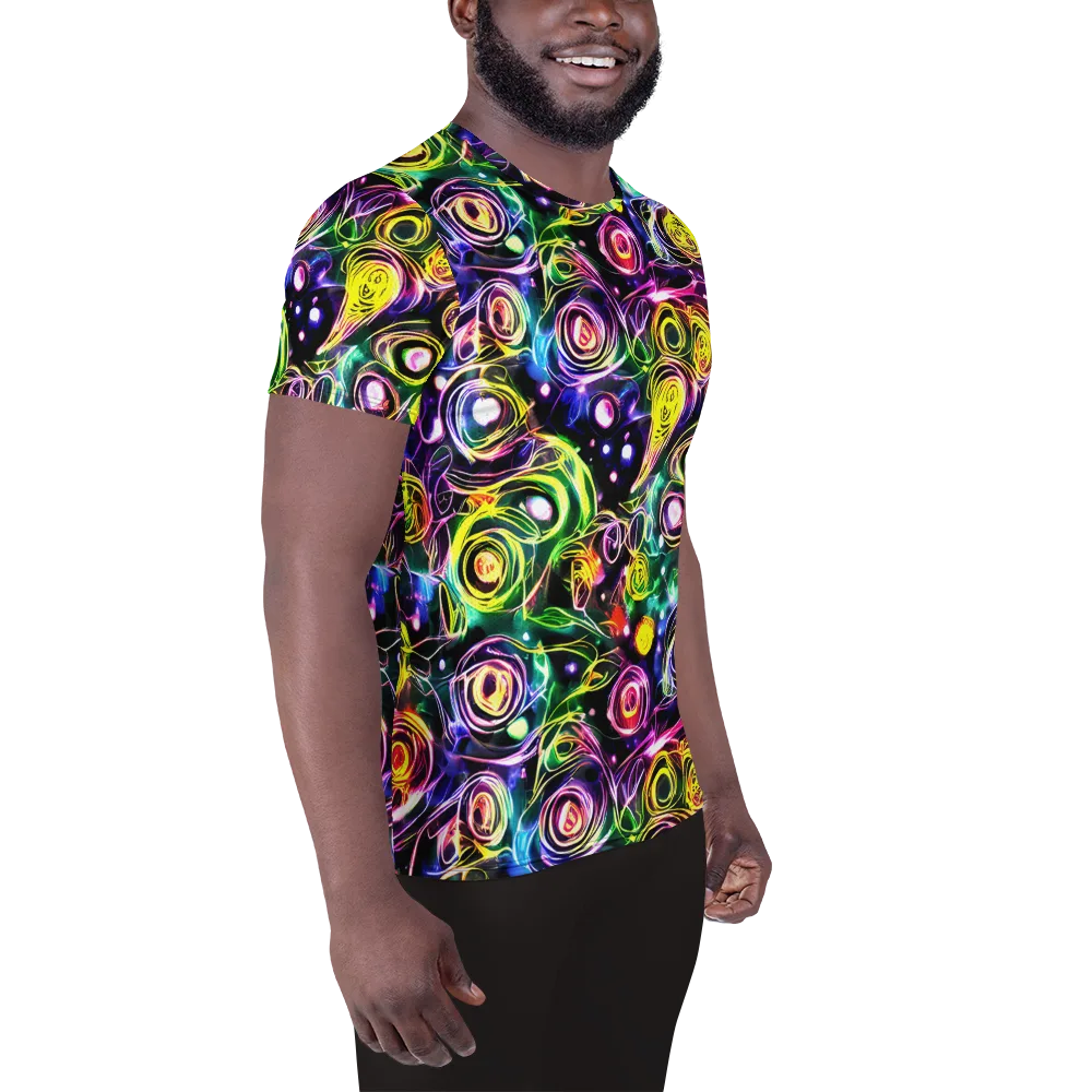 Electric Rosarium on Men's Athletic T-Shirt — Right