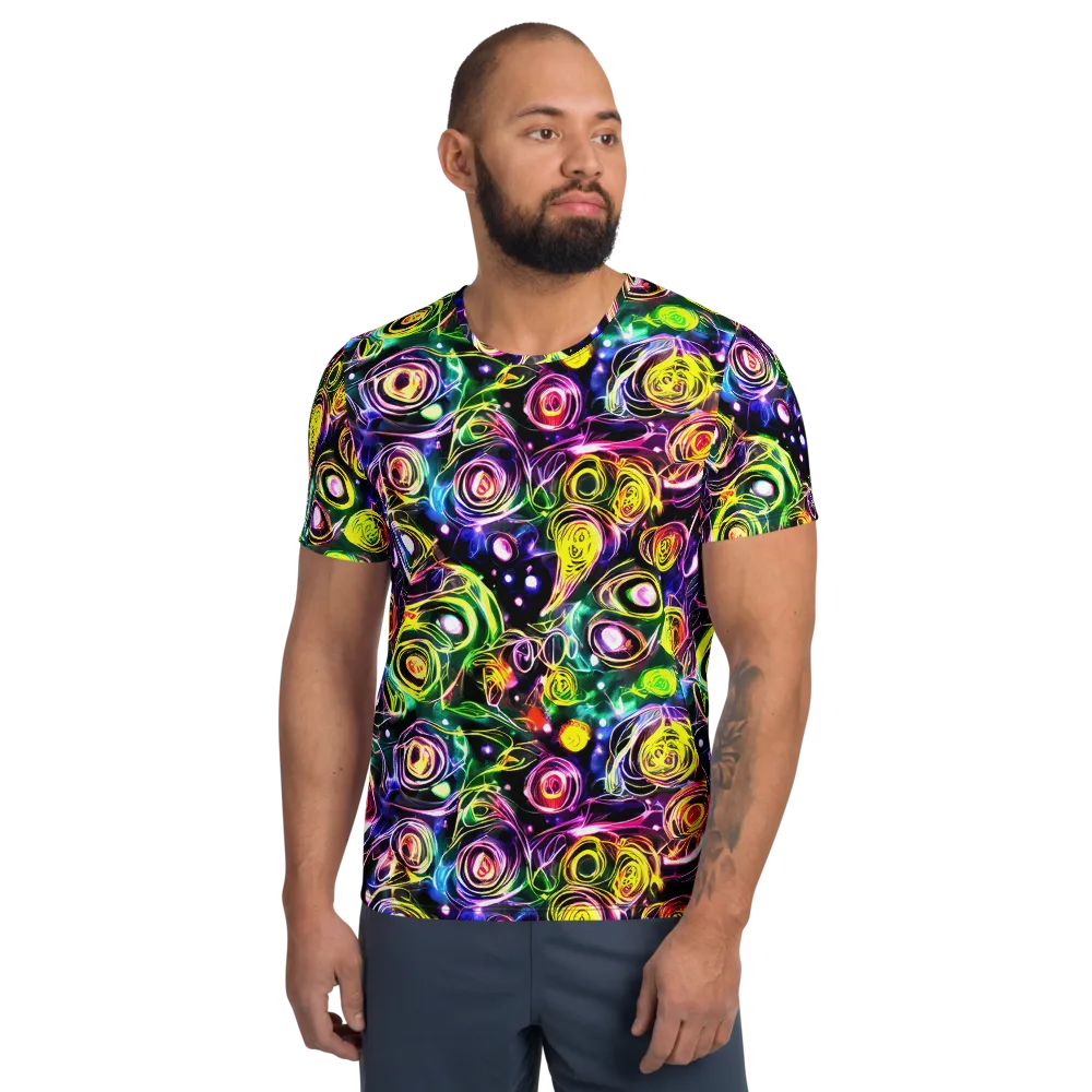 Electric Rosarium on Men's Athletic T-Shirt — Front