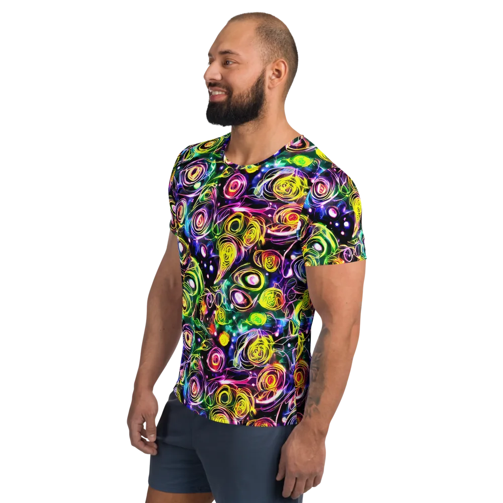 Electric Rosarium on Men's Athletic T-Shirt — Left