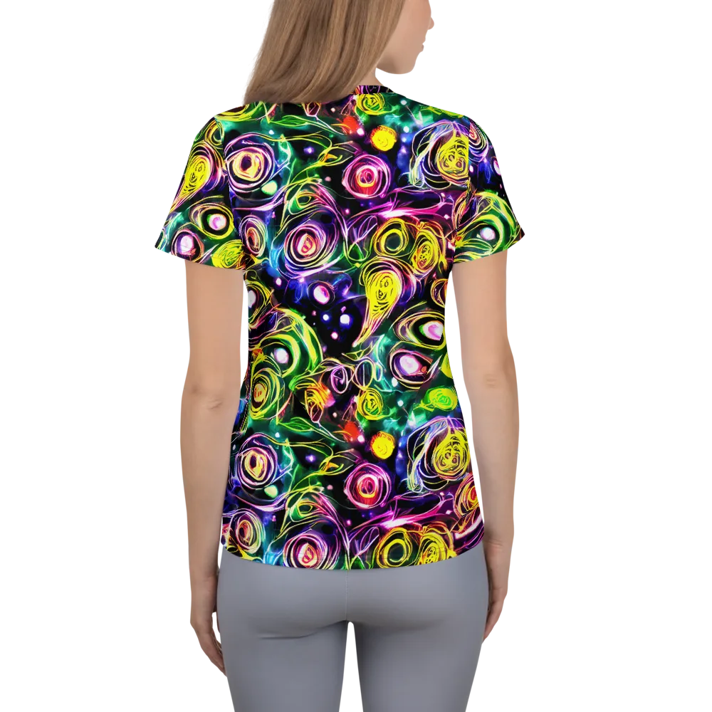 Electric Rosarium on Women's Athletic T-Shirt — Back