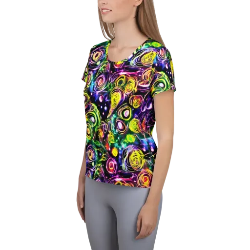 Electric Rosarium on a Women's Athletic T-Shirt