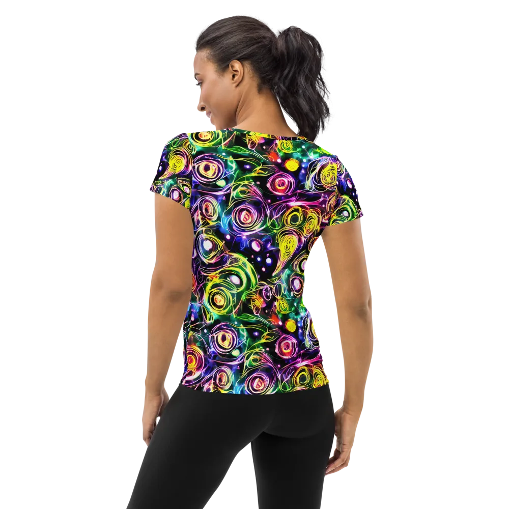 Electric Rosarium on Women's Athletic T-Shirt — Back