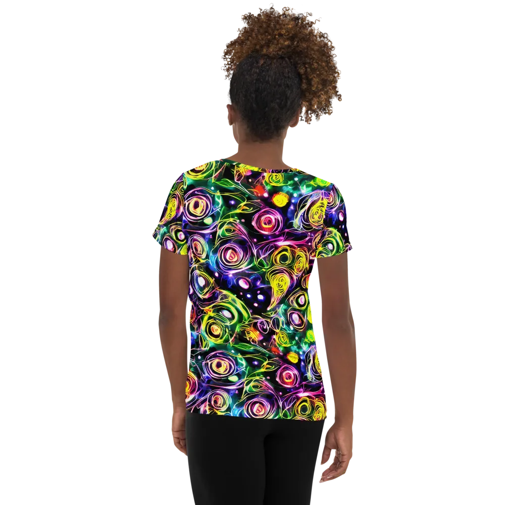Electric Rosarium on Women's Athletic T-Shirt — Back