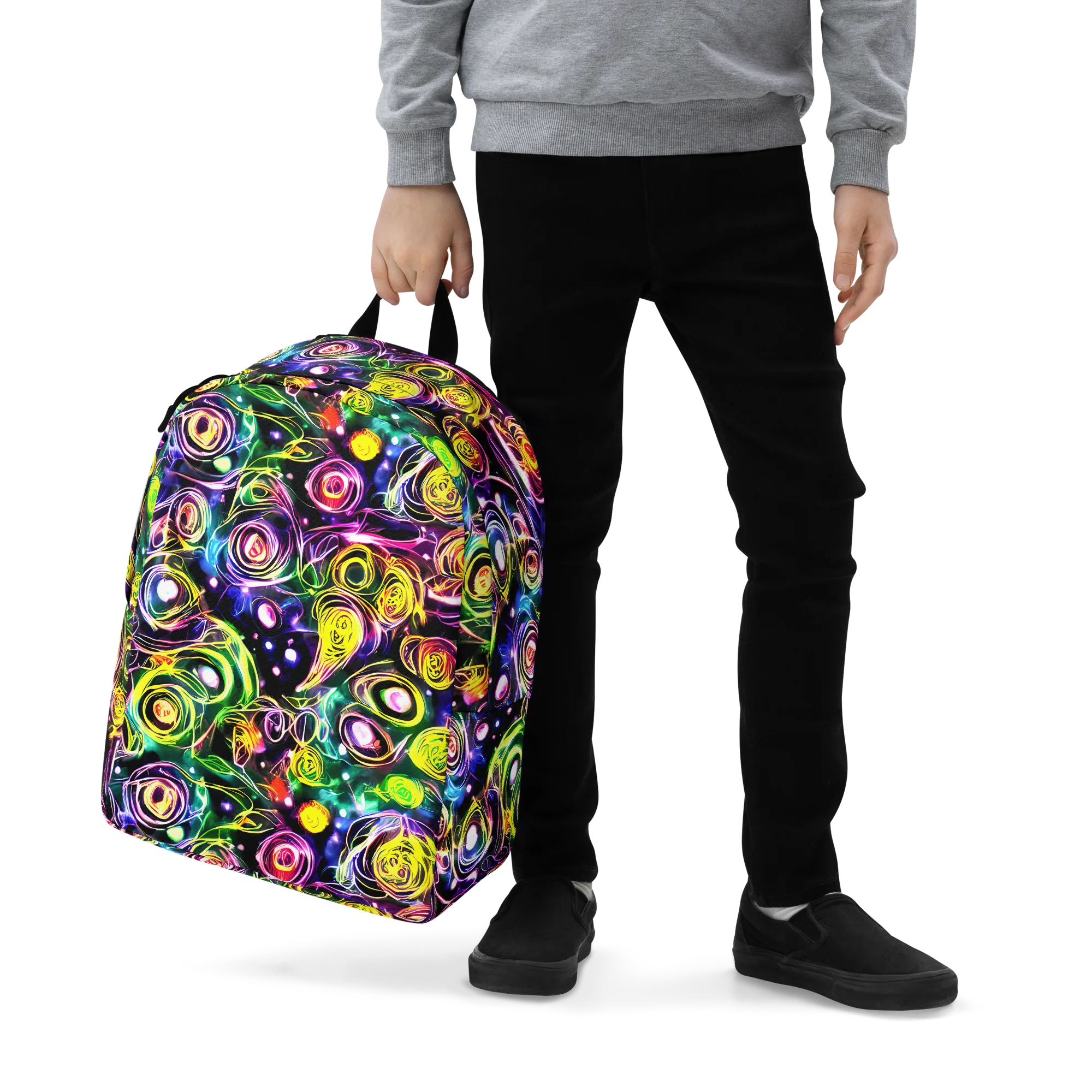 Electric Rosarium on Minimalist Backpack — Zoomed-in