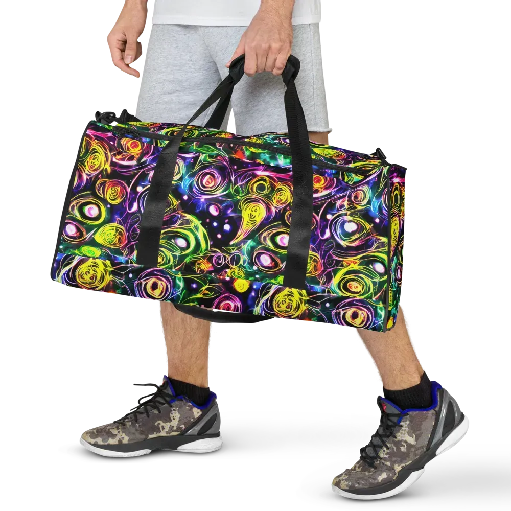 Electric Rosarium on Duffle Bag — Front