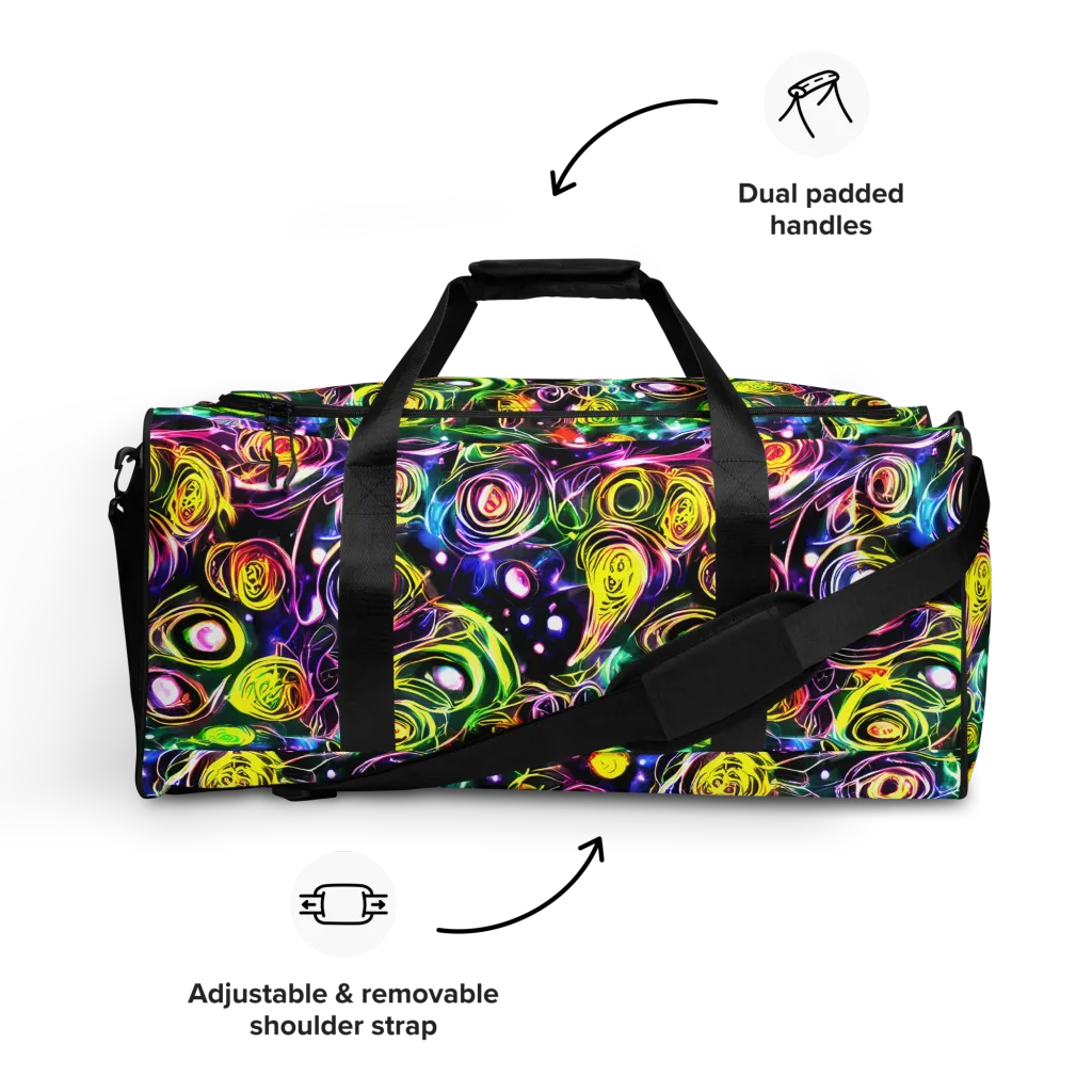Electric Rosarium on Duffle Bag — Front