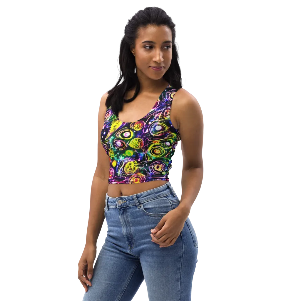 Electric Rosarium on Crop Top — Left Front