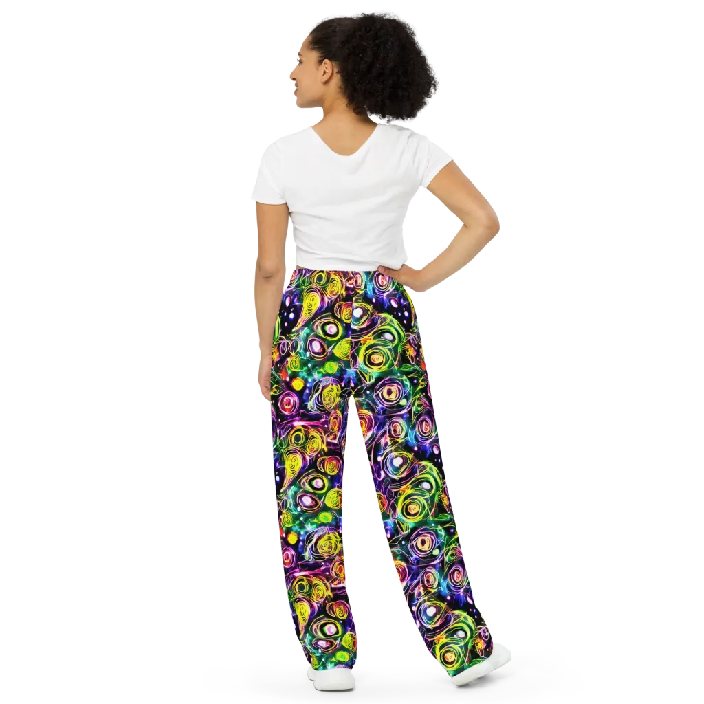 Electric Rosarium on Wide-Leg Pants — Back