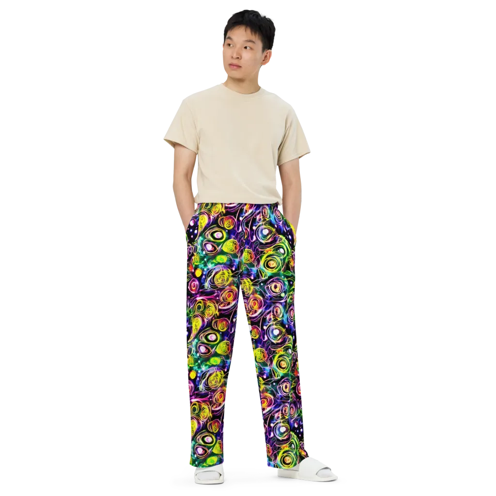 Electric Rosarium on Wide-Leg Pants — Front