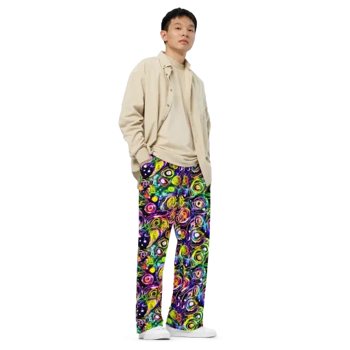 Electric Rosarium on a Wide-Leg Pants