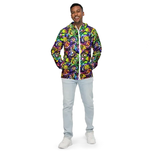 Electric Rosarium on a Men's Windbreaker