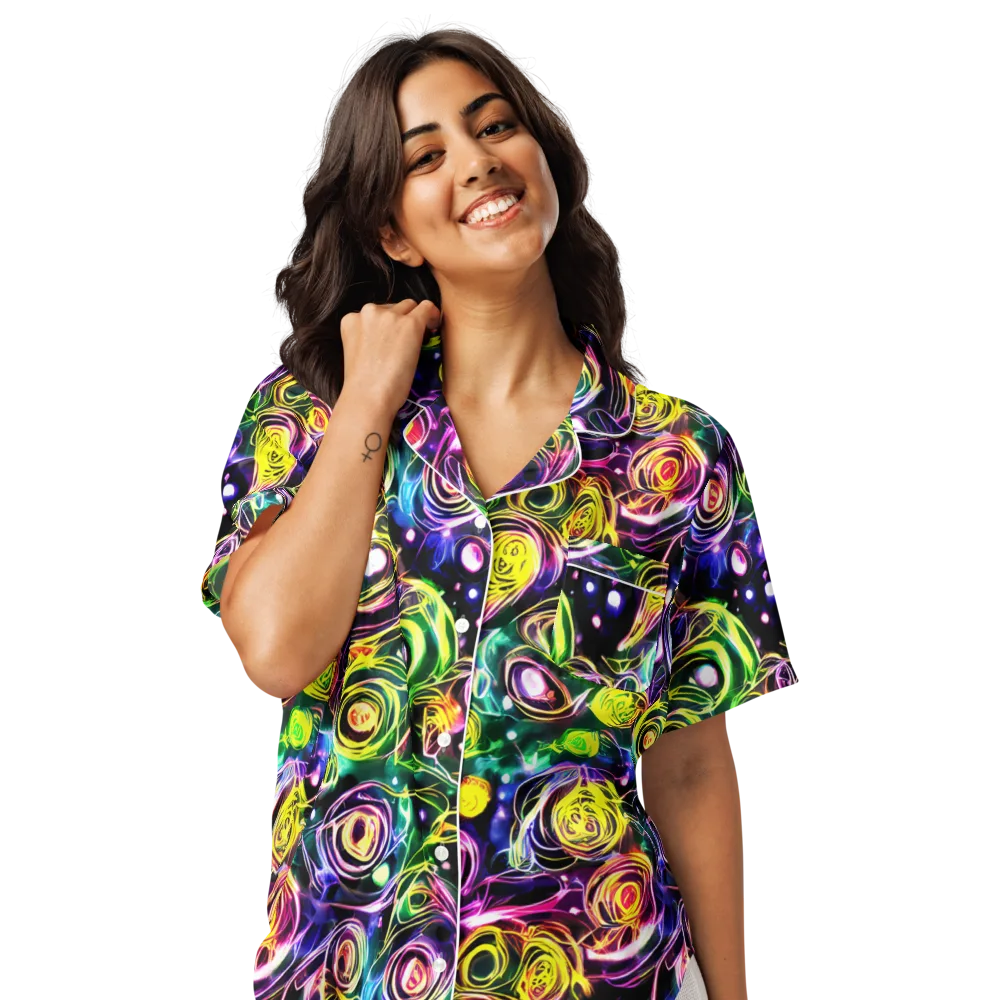 Electric Rosarium on Women's Short Sleeve Pajama Top — Front