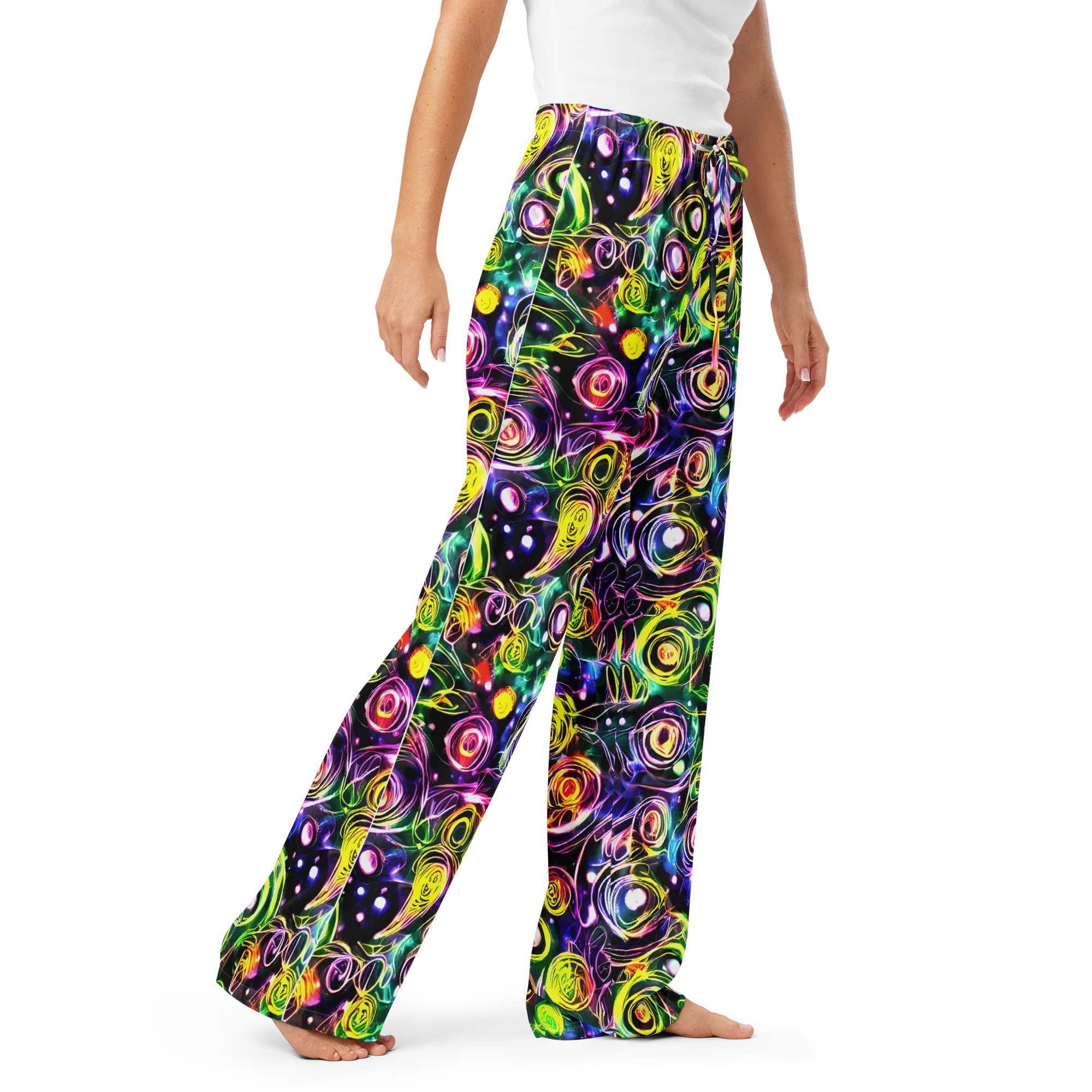Electric Rosarium on Women's Pajama Pants — Right Front