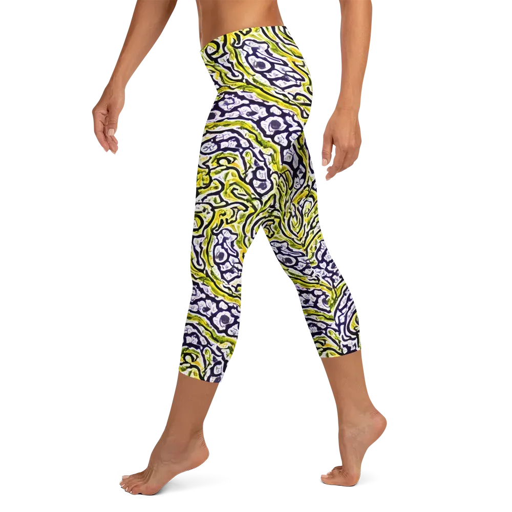 Citrine Ink on Capri Leggings — Left