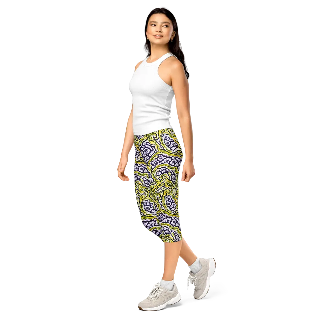 Citrine Ink on Capri Leggings — Left Front