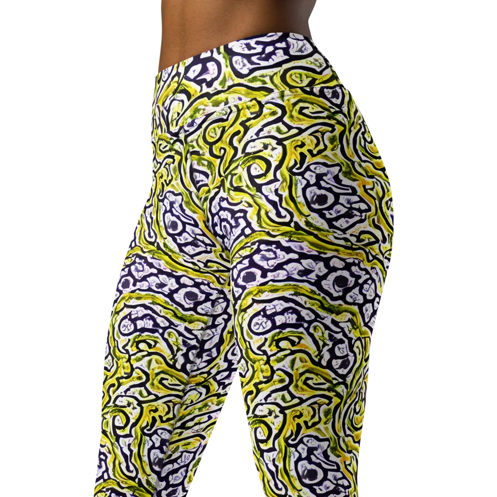 Citrine Ink on Yoga Leggings — Left Front