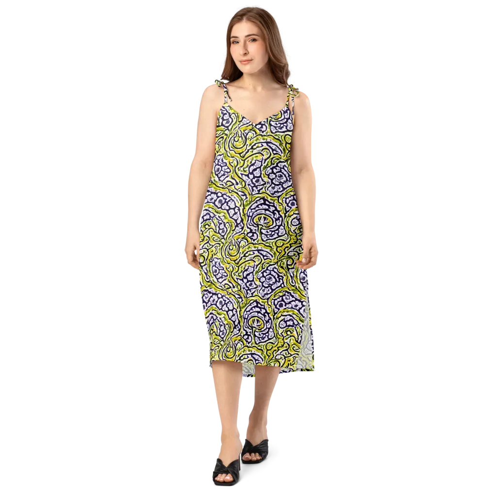 Citrine Ink on Slip Dress — Front