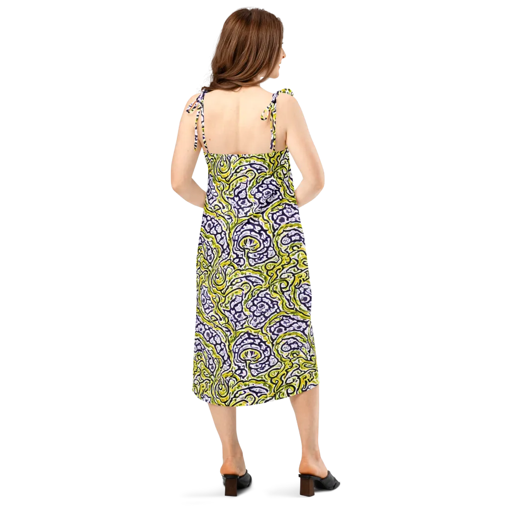 Citrine Ink on Slip Dress — Back