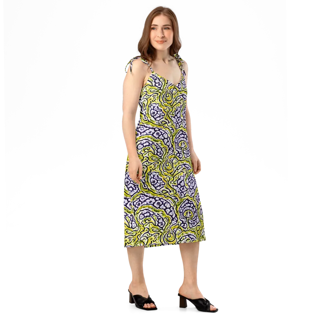 Citrine Ink on Slip Dress — Right Front