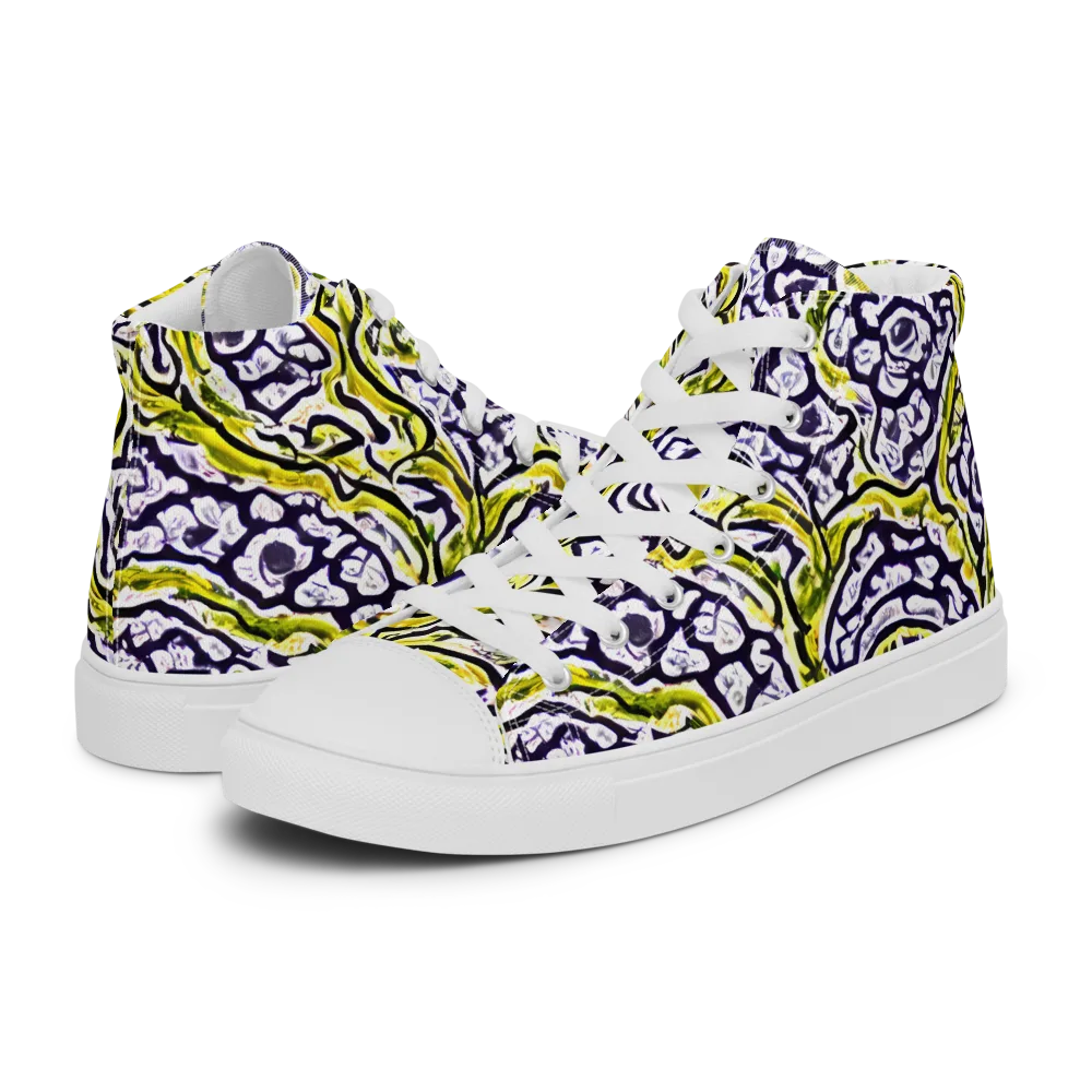 Citrine Ink on Men's High Top Canvas Shoes — Left