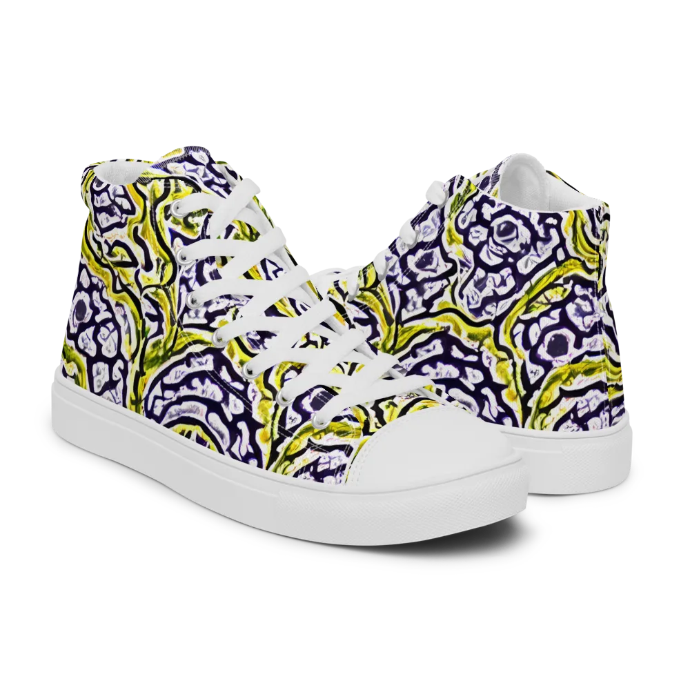 Citrine Ink on Men's High Top Canvas Shoes — Right