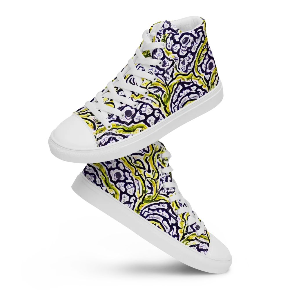 Citrine Ink on Men's High Top Canvas Shoes — Front