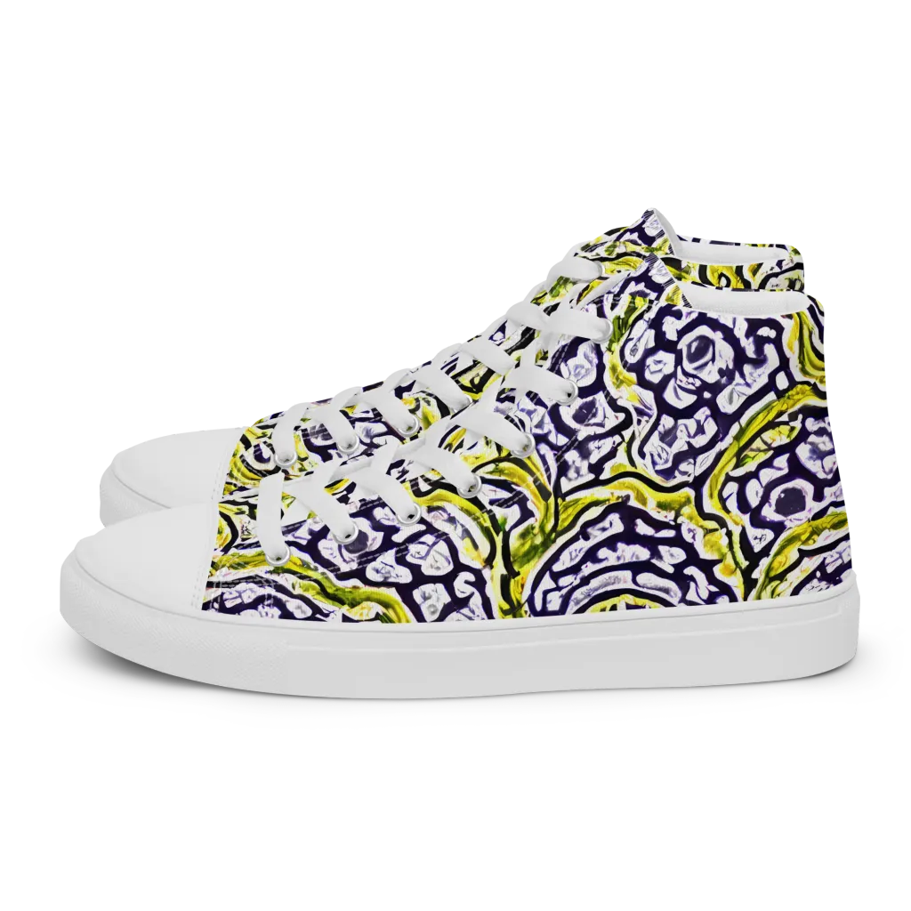 Citrine Ink on Women's High Top Canvas Shoes — Left