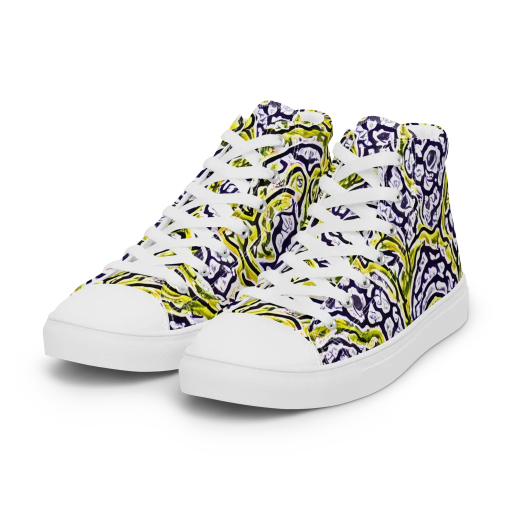 Citrine Ink on Women's High Top Canvas Shoes — Left Front