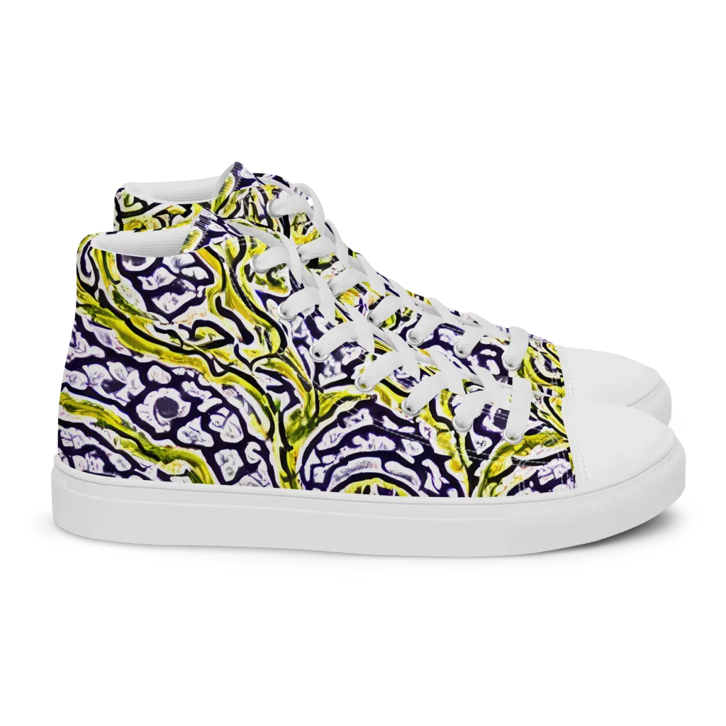 Citrine Ink on Women's High Top Canvas Shoes — Right