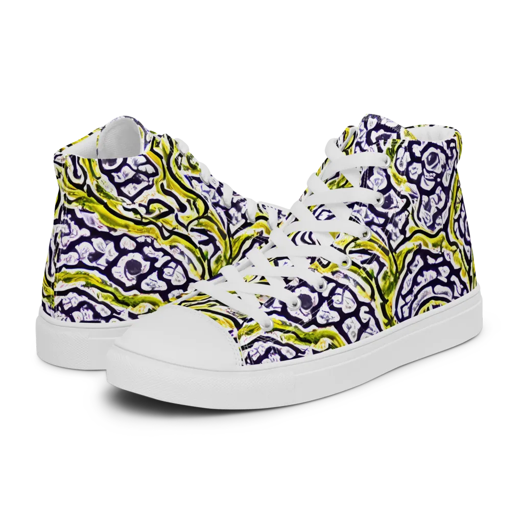 Citrine Ink on Women's High Top Canvas Shoes — Left