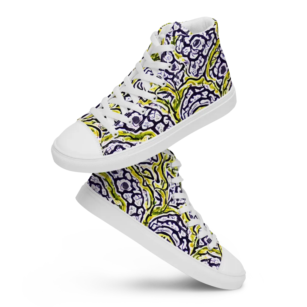 Citrine Ink on Women's High Top Canvas Shoes — Front