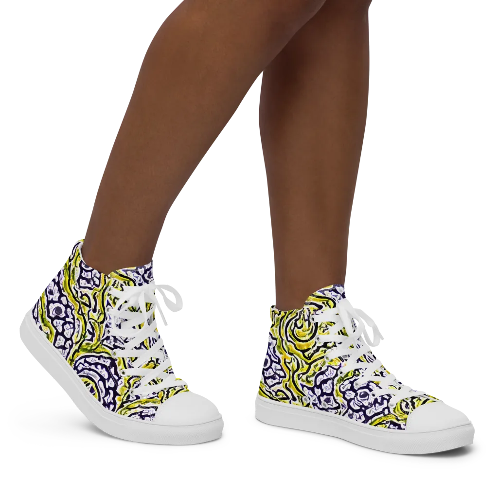 Citrine Ink on Women's High Top Canvas Shoes — Right