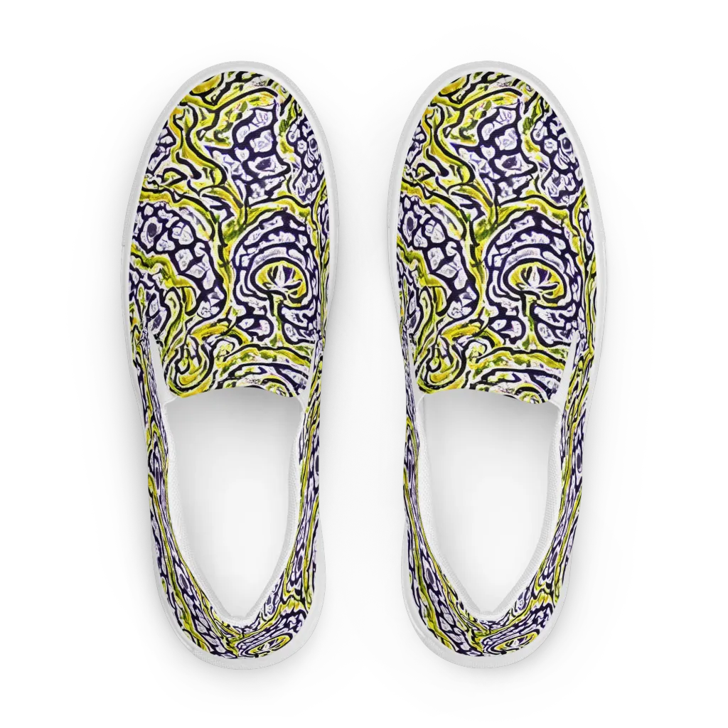 Citrine Ink on Men's Slip-On Canvas Shoes — Front