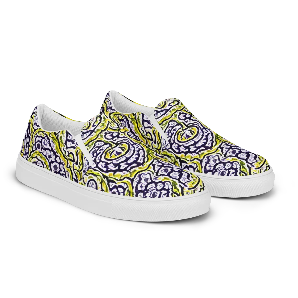 Citrine Ink on Men's Slip-On Canvas Shoes — Right Front