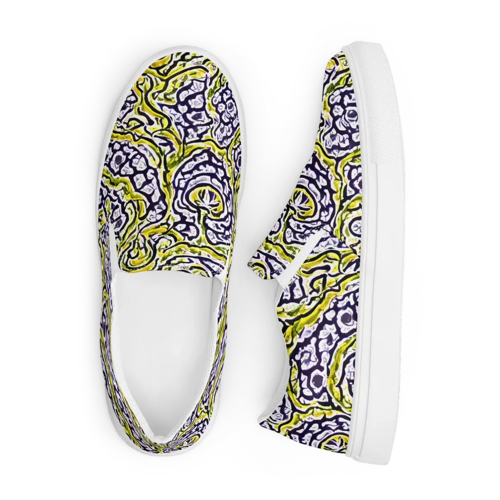 Citrine Ink on Men's Slip-On Canvas Shoes — Front