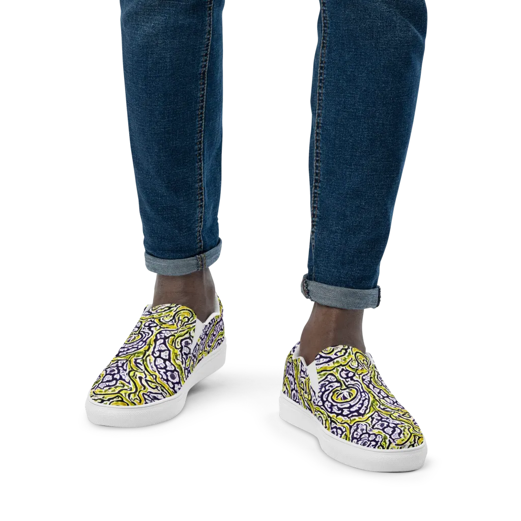 Citrine Ink on Men's Slip-On Canvas Shoes — Front