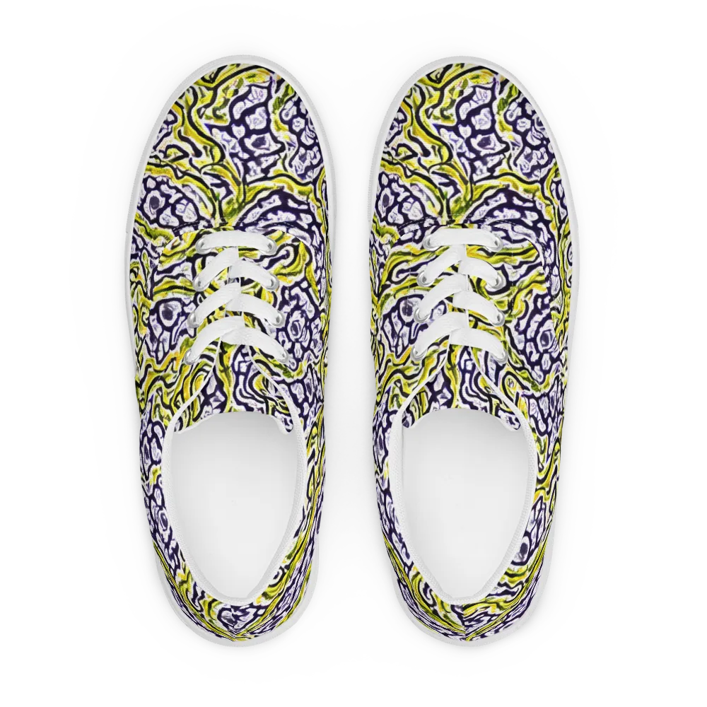 Citrine Ink on Men's Lace-Up Canvas Shoes — Front