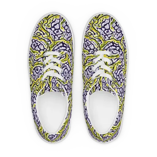 Citrine Ink on a Men's Lace-Up Canvas Shoes