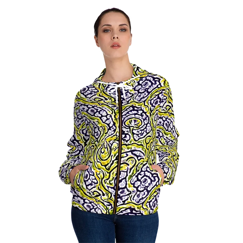 Citrine Ink on Women's Full-Zip Hoodie — Front On Person