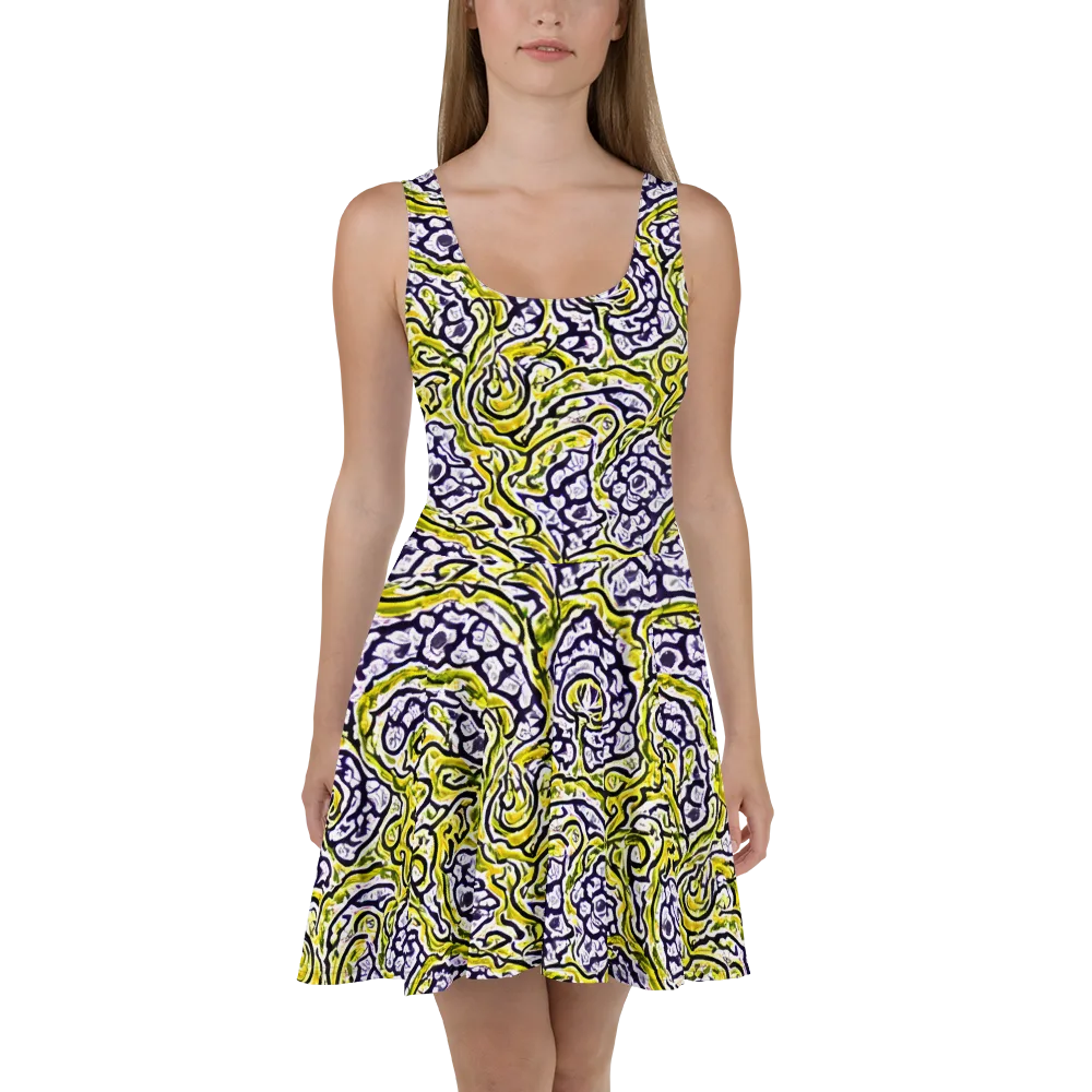 Citrine Ink on Skater Dress — Front