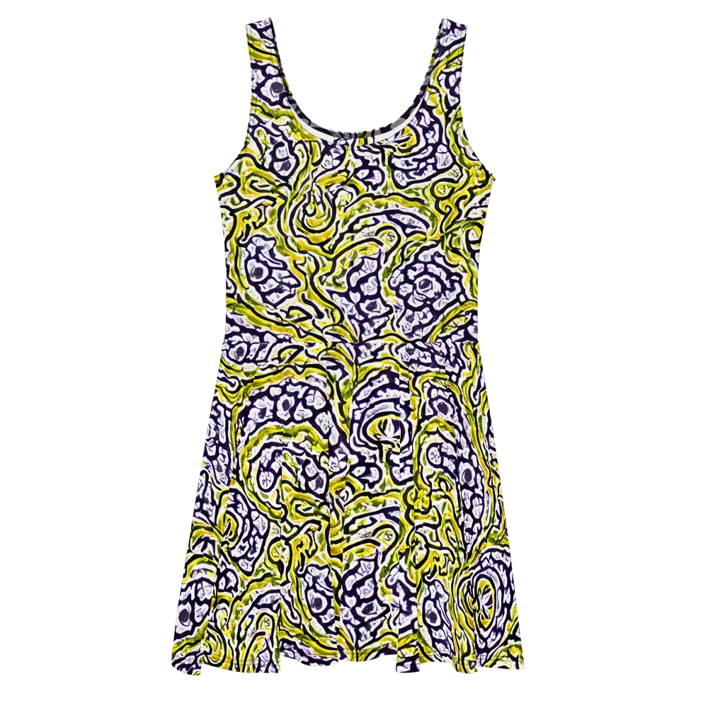 Citrine Ink on Skater Dress — Front