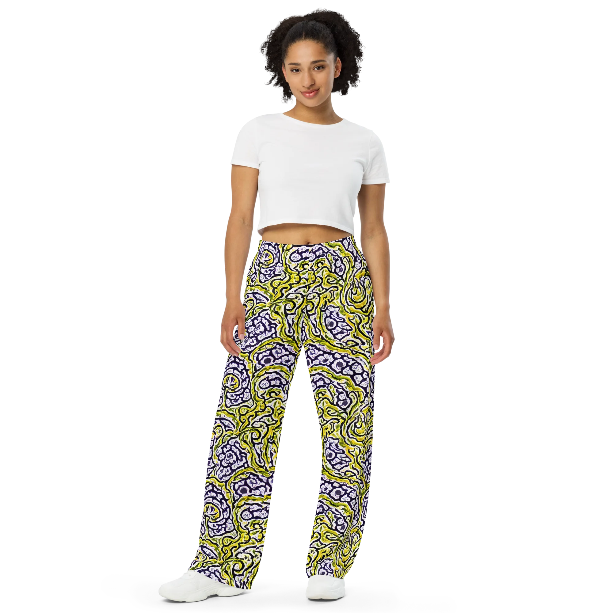 Citrine Ink on Wide-Leg Pants — Front