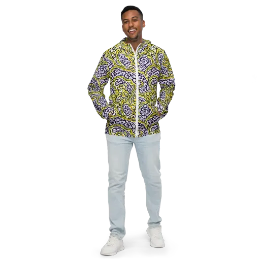 Citrine Ink on a Men's Windbreaker