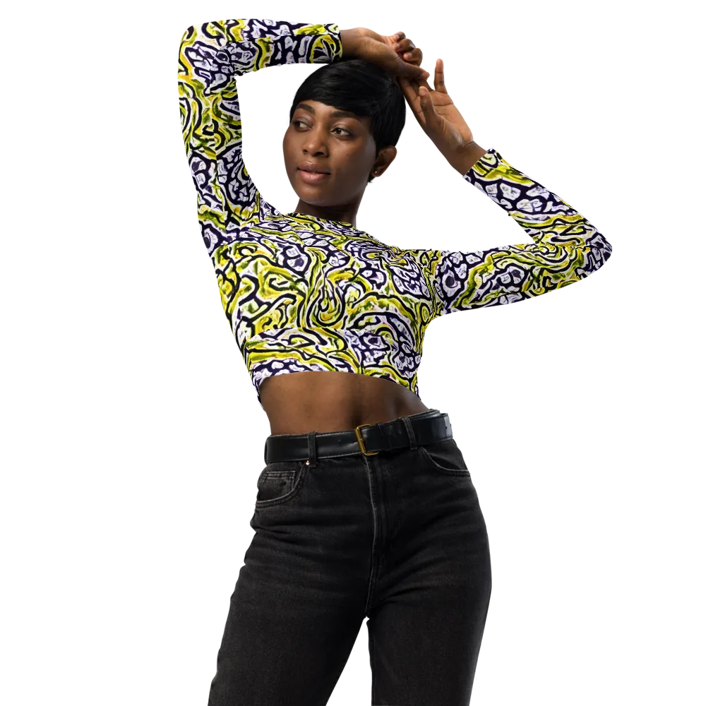 Citrine Ink on Long Sleeve Crop Top — Front