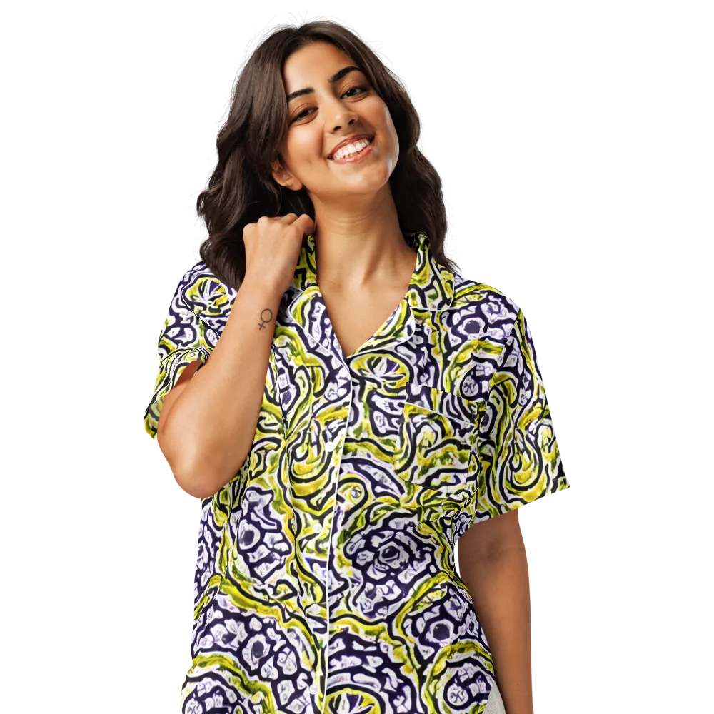 Citrine Ink on Women's Short Sleeve Pajama Top — Front
