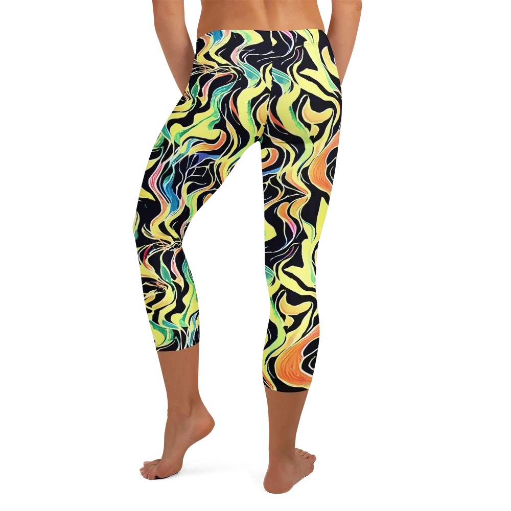 Color Vortex on Capri Leggings — Back