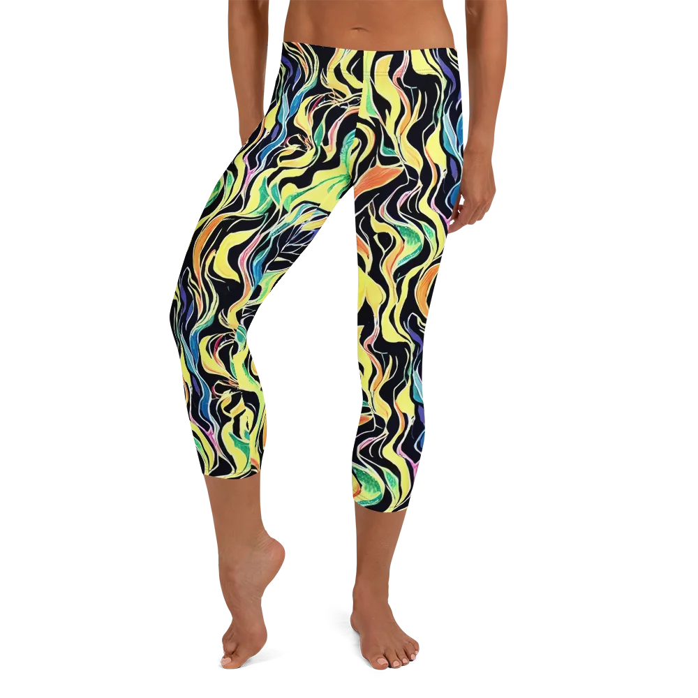 Color Vortex on Capri Leggings — Front