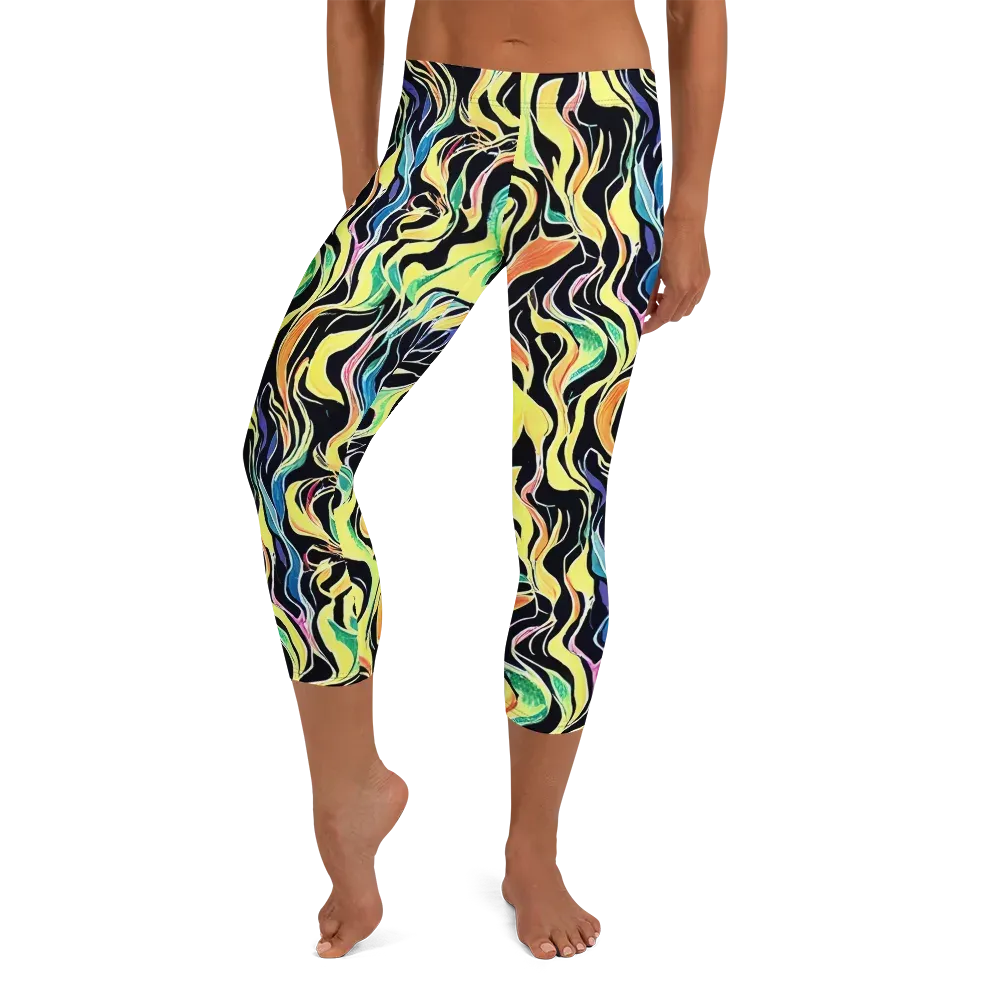 Color Vortex on Capri Leggings — Front